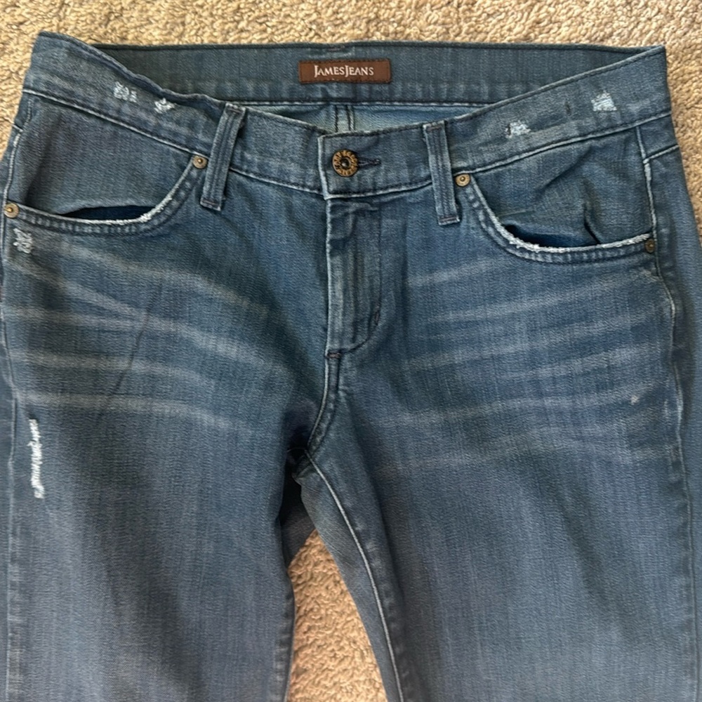Soft lightly distressed denim
